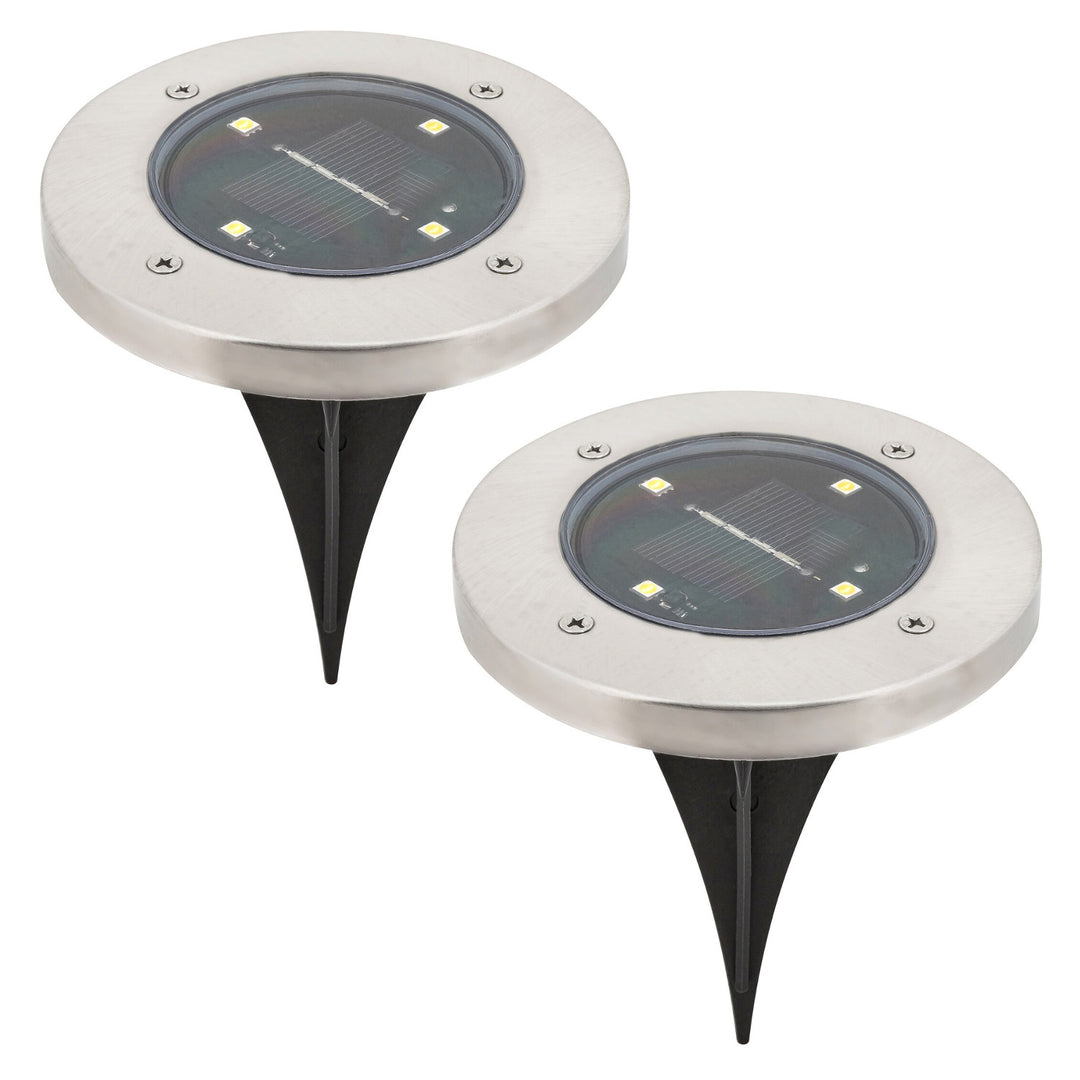 Lampe solaire de jardin Rabalux Dannet, IP44, couleur chrome satiné, 7975, 2 pièces