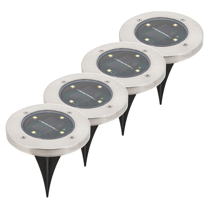 Lampe solaire de jardin Rabalux Dannet, IP44, couleur chrome satiné, 7975, 4 pièces
