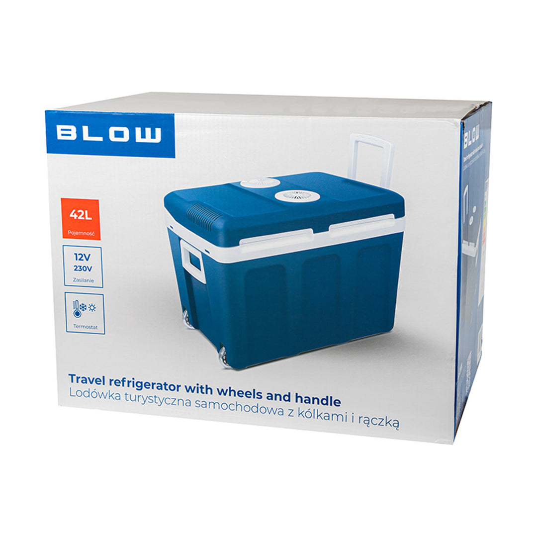 Glacière de voyage pour voiture Blow, avec roulettes, capacité de 42 L, mode chauffage, tension CC 12 V et CA 100 V-240 V, 44-210