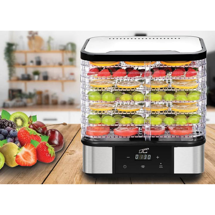 Séchoir à champignons, légumes, fruits et viande LTC, en métal, 7 plateaux, avec écran, panneau tactile, puissance de 380 W, fonction de maintien de la température, LXSR004