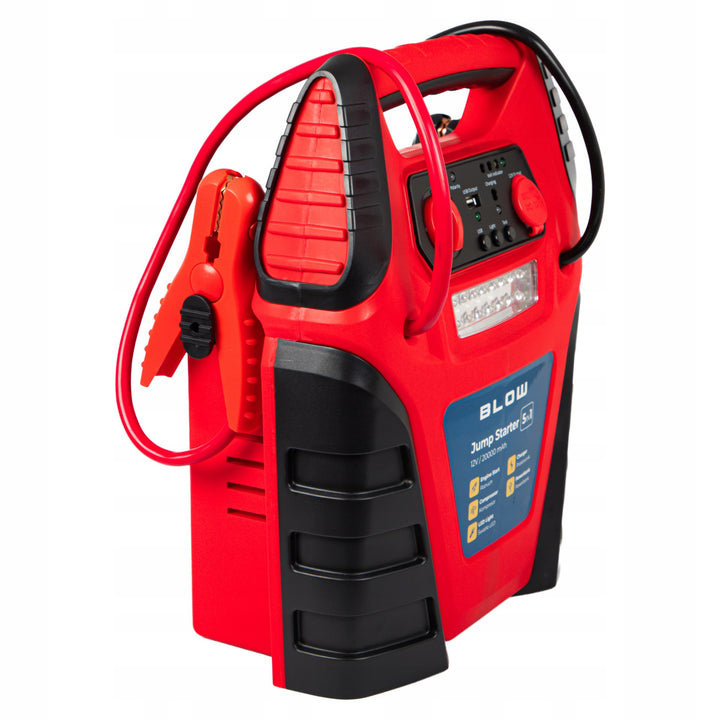 Jump Starter 5-en-1 Blow, avec fonction compresseur, chargeur de batterie et batterie externe, batterie 12 V 20 000 mAh, courant de démarrage 400 A, courant de crête 900 A, équipé d'un fusible de surcharge, 81-210#