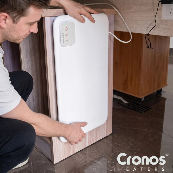 Panneau chauffant infrarouge Cronos à placer sous le bureau, puissance 120 W, minuterie, 3 niveaux de réglage, DCH-150