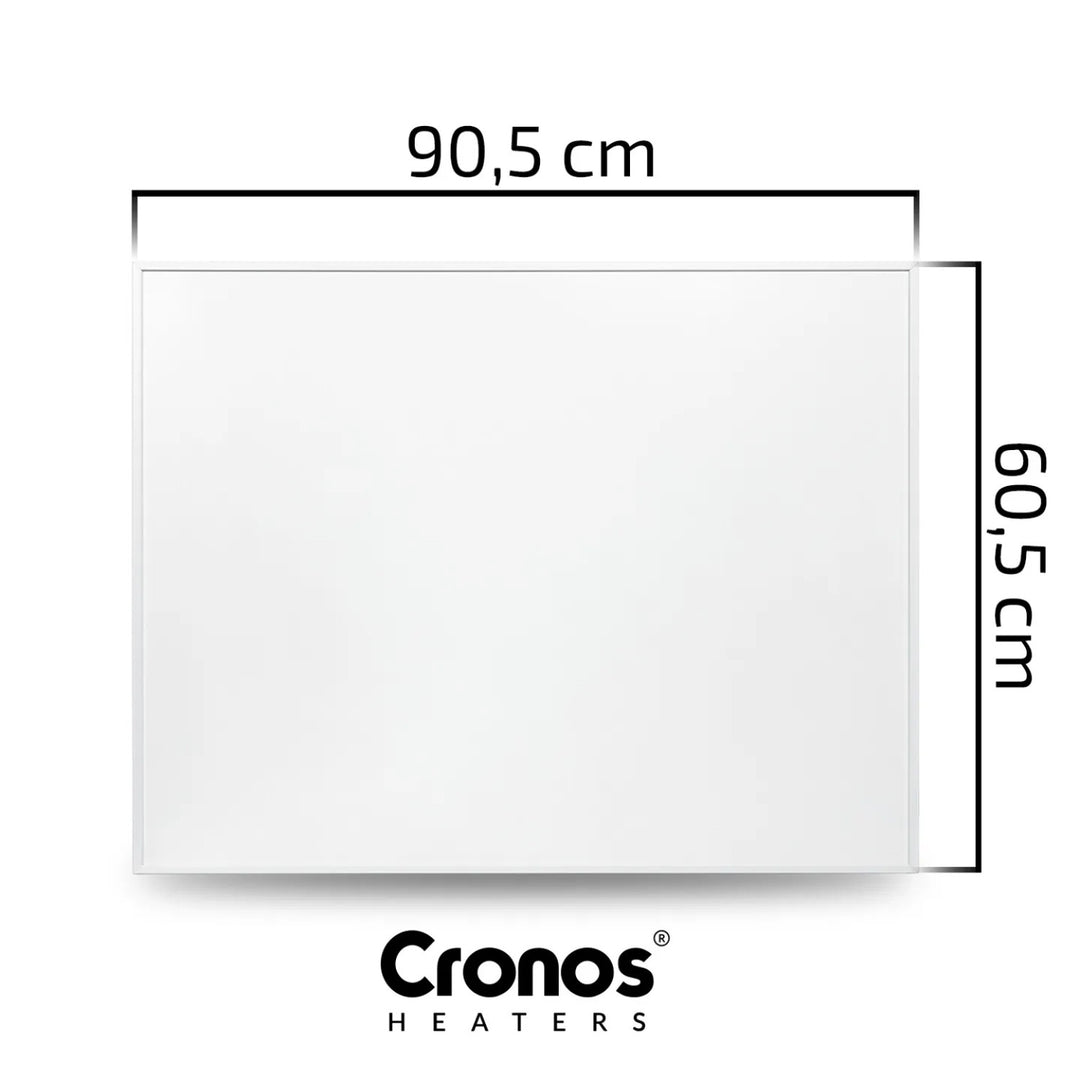Panneau chauffant infrarouge Cronos Graphene, puissance 580 W, couleur blanche, chauffe une pièce jusqu'à 16 m², télécommande, PRO CGP-580TWP