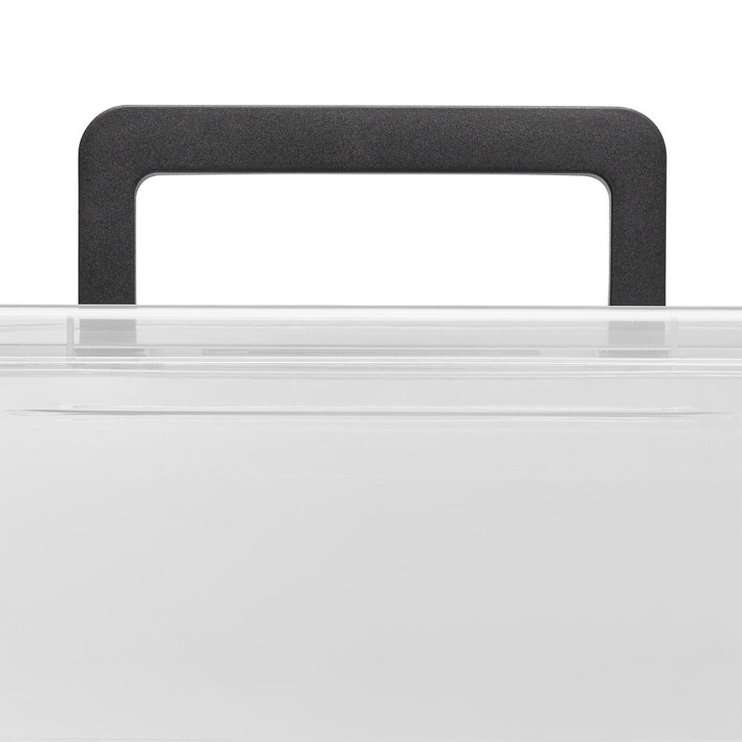 Bac Moxom SimpleStore, capacité 60 L, transparent, couvercle à clips, équipé de roulettes, sans BPA, 04-0081