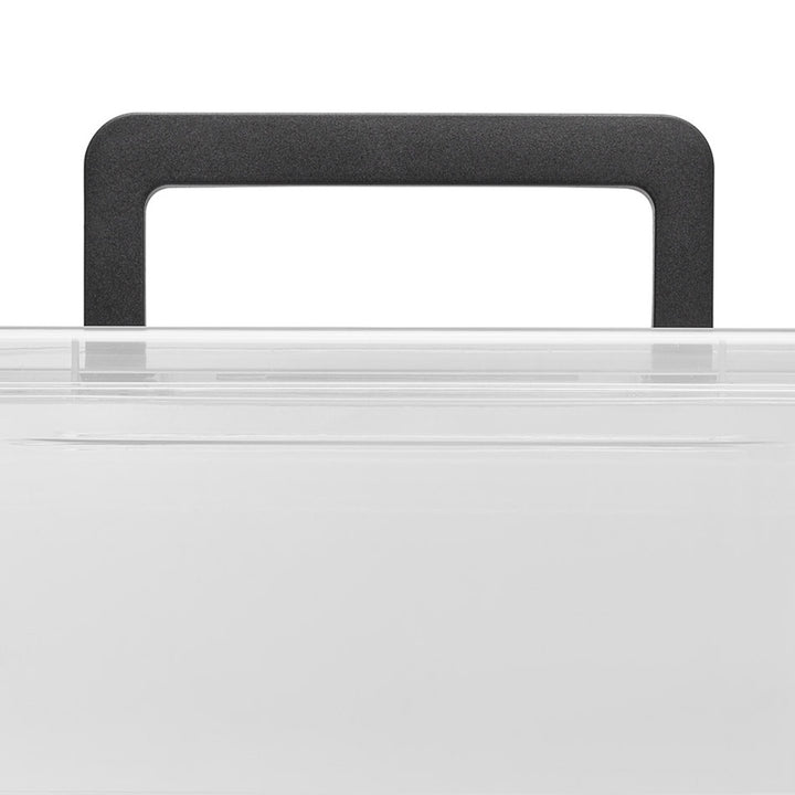 Bac Moxom SimpleStore, capacité 60 L, transparent, couvercle à clips, équipé de roulettes, sans BPA, 04-0081