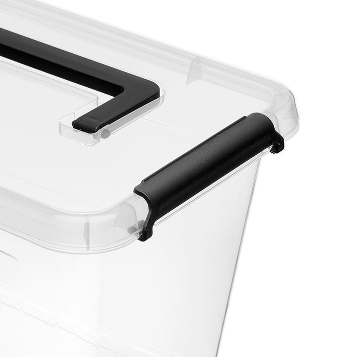Bac Moxom SimpleStore, capacité 40 L, transparent, couvercle à clips, équipé de roulettes, sans BPA, 04-0076
