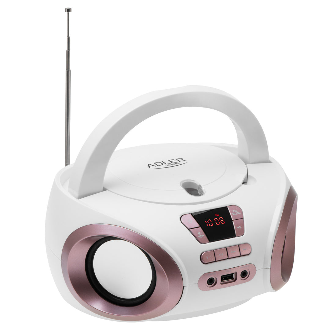 Radio Boombox CD-MP3, USB, radio FM, AUX, prise casque, Adler, AD 1181