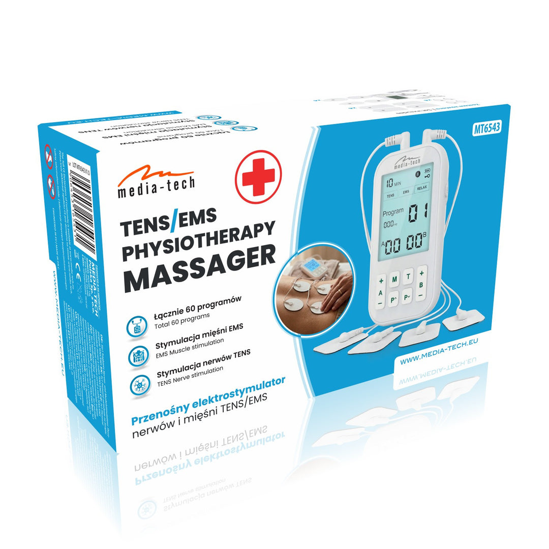Appareil de massage et d'électrostimulation musculaire, TENS/EMS, stimulation 3 en 1, Mediatech, MT6543