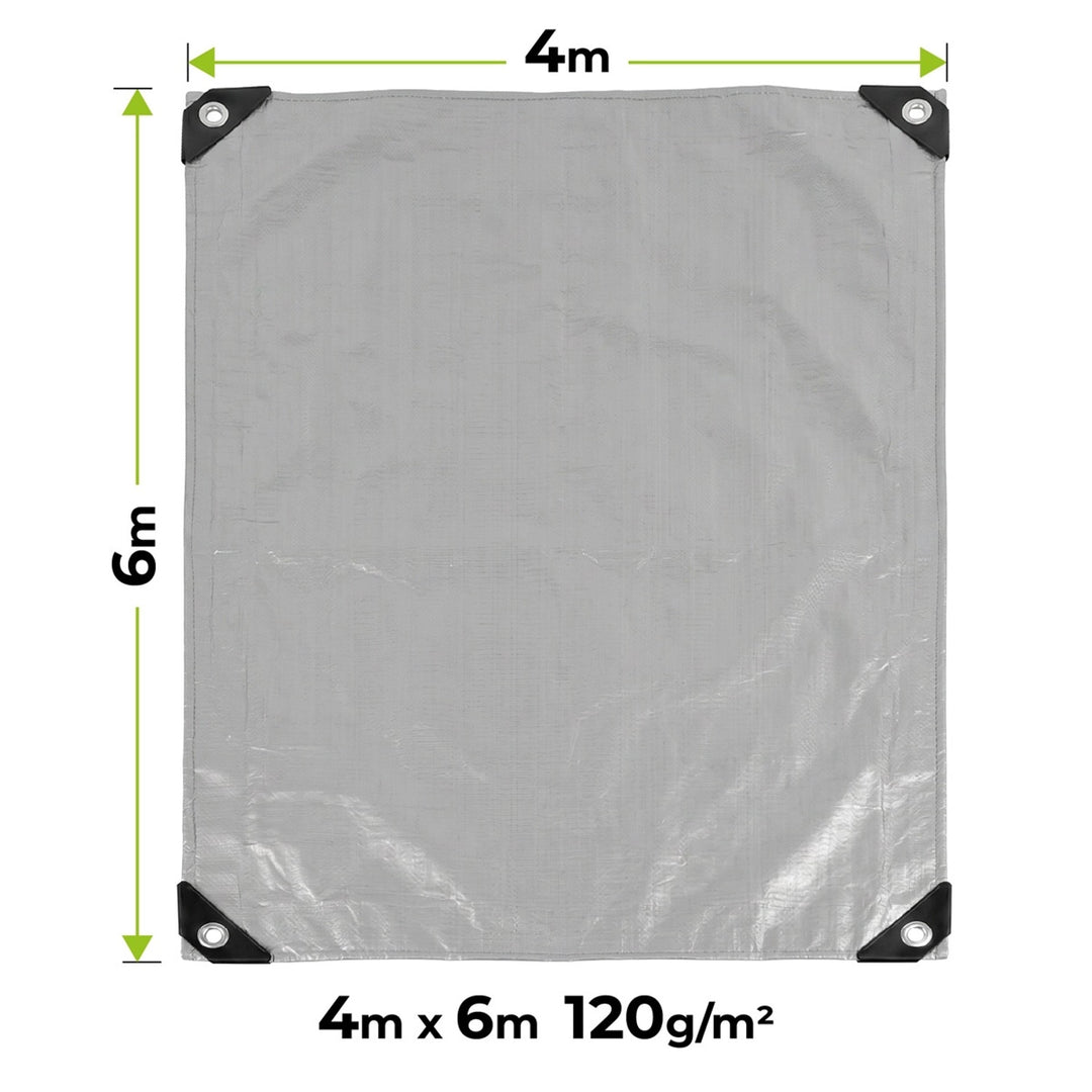 Bâche argentée 120 g, 4 x 6 m, VA0476, imperméable, Vayox