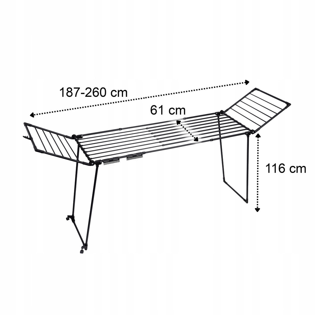 Séchoir à linge, 27 m de surface, extensible, dépliable, grand modèle sur pied, Bona XXL, Sepio