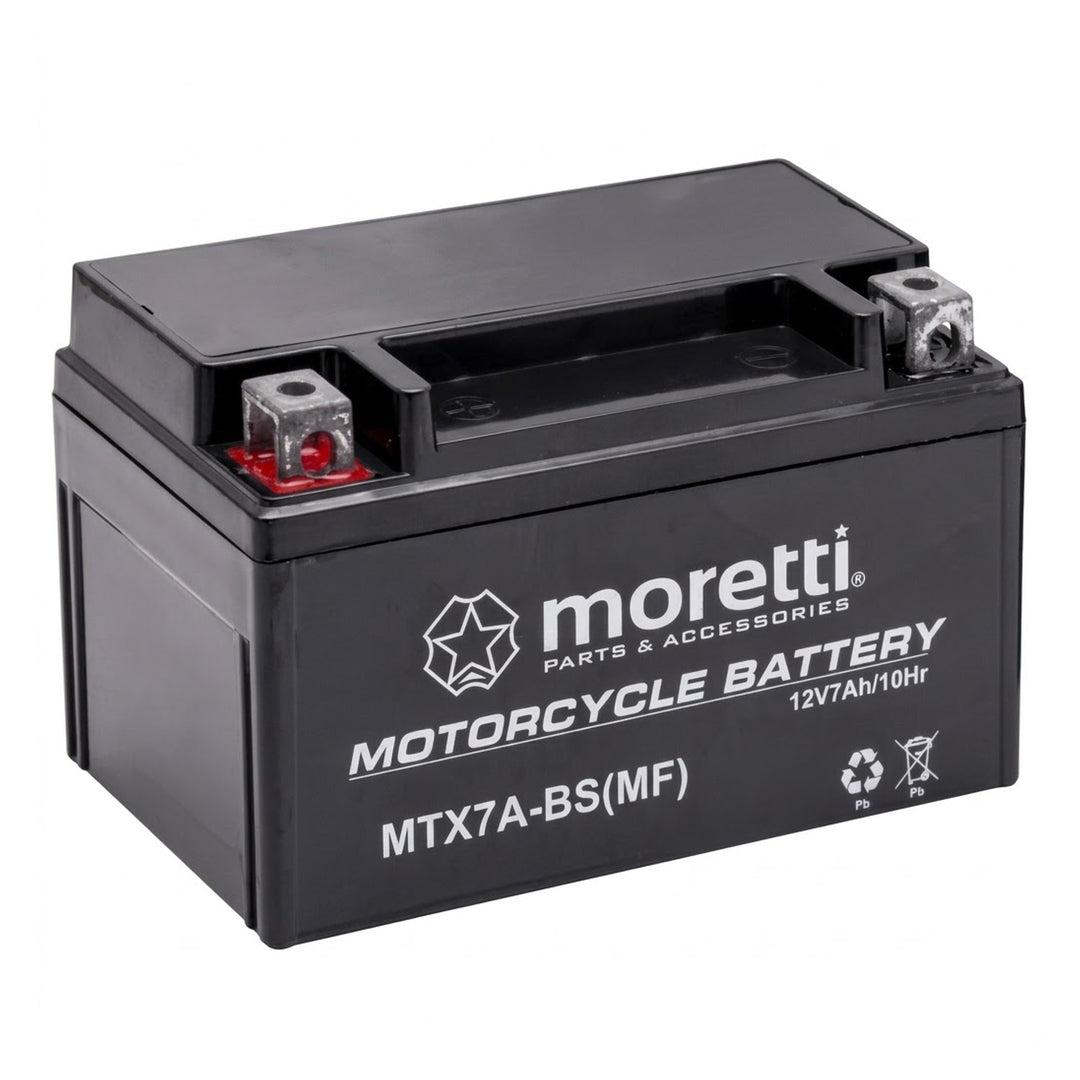 Batterie Moretti, 12 V, 7 Ah, AGM (gel), courant de démarrage 90 A, AKUYTX7A-BSXMOR000