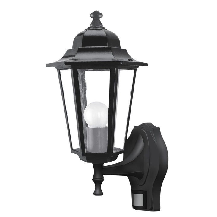 Applique murale Rabalux, d'extérieur, détecteur de mouvement, IP43, E27, 60 W max., noire, Velence, lot de 2