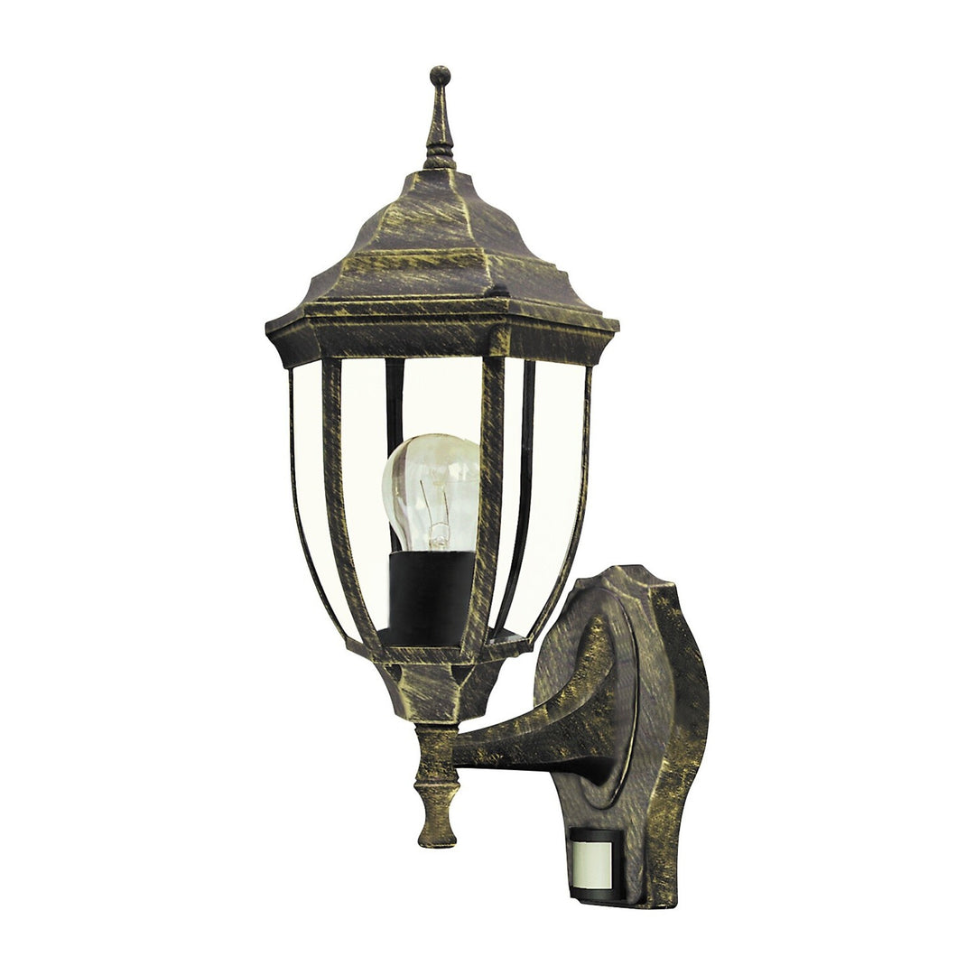 Applique murale Rabalux, pour l'extérieur, détecteur de mouvement, IP43, E27, 60 W max., or antique, Nice, lot de 4