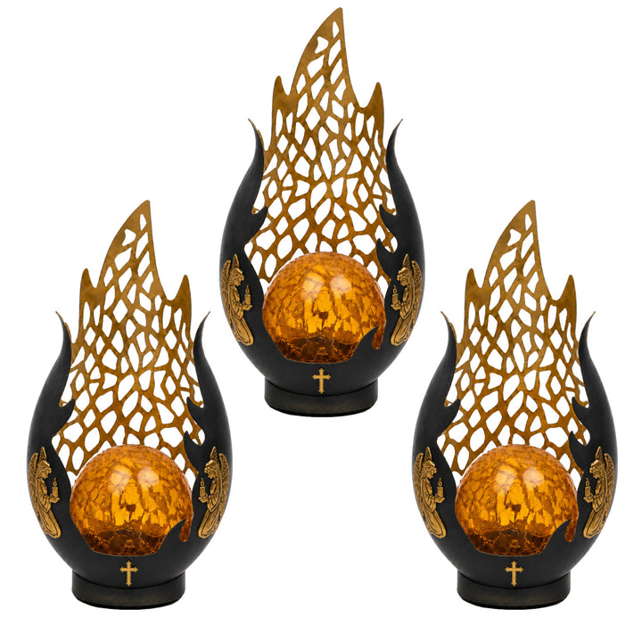 Bougie solaire, Flamme éternelle, LED 0,06 W, autonomie de 20 000 h, luminosité maximale de 2 lm, 77208, Znicz-lux, lot de 3
