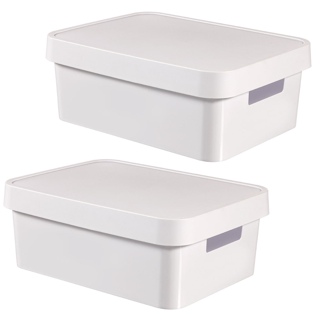 Boîte avec couvercle Curver Infinity 11 L, blanche, lot de 2