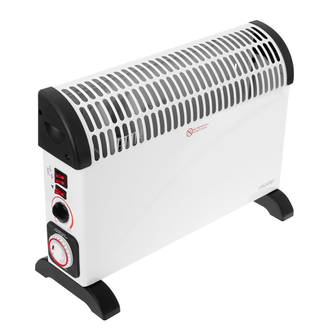 Radiateur à convection, électrique, avec thermostat, 2 000 W, minuterie 24 h, blanc, cordon d'alimentation de 150 cm, Mesko, MS 7741W
