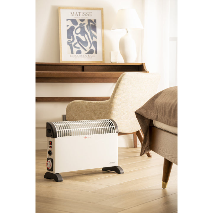 Radiateur à convection, électrique, avec thermostat, 2 000 W, minuterie 24 h, blanc, cordon d'alimentation de 150 cm, Mesko, MS 7741W