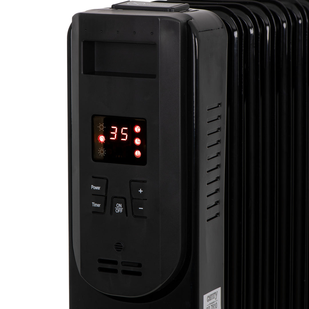 Radiateur à huile, 11 ailettes, 2 500 W, télécommande, écran LED, thermostat, Camry CR 7813