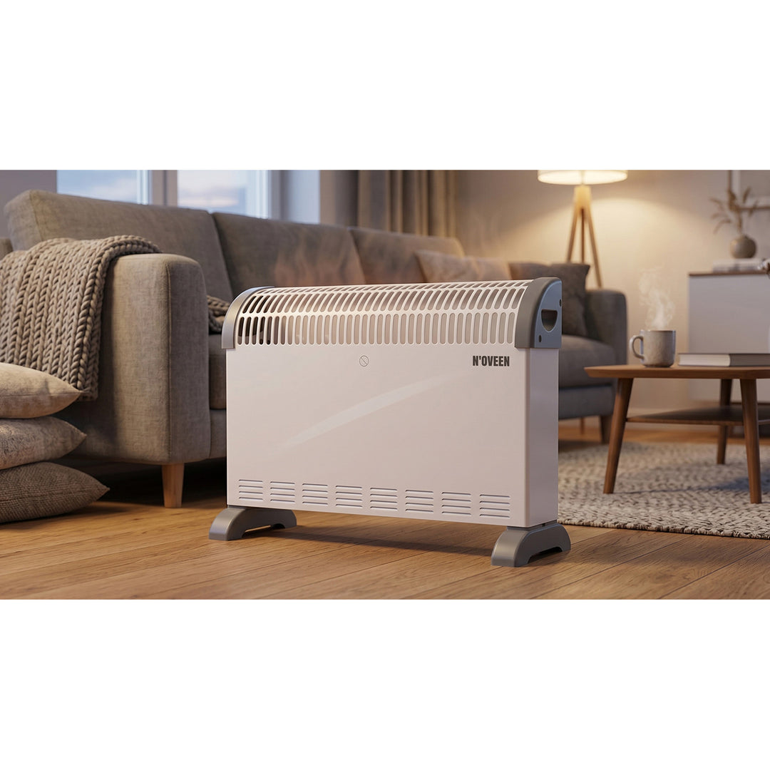 Radiateur à convection, électrique, 2 000 W, thermostat, blanc, Noveen