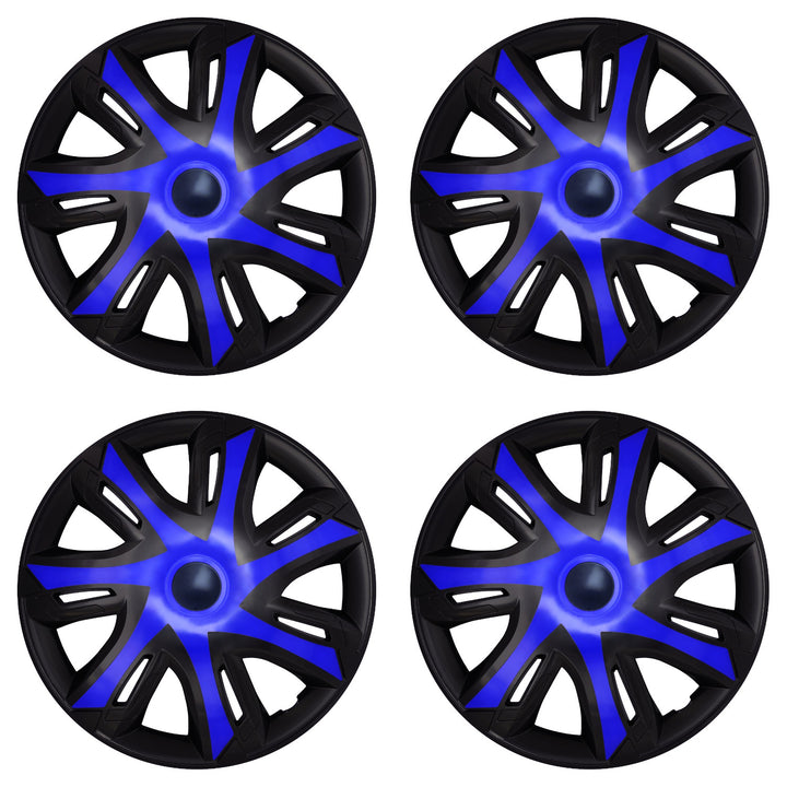 Enjoliveurs universels 14 pouces NRM N-Power bleu/noir, lot de 4