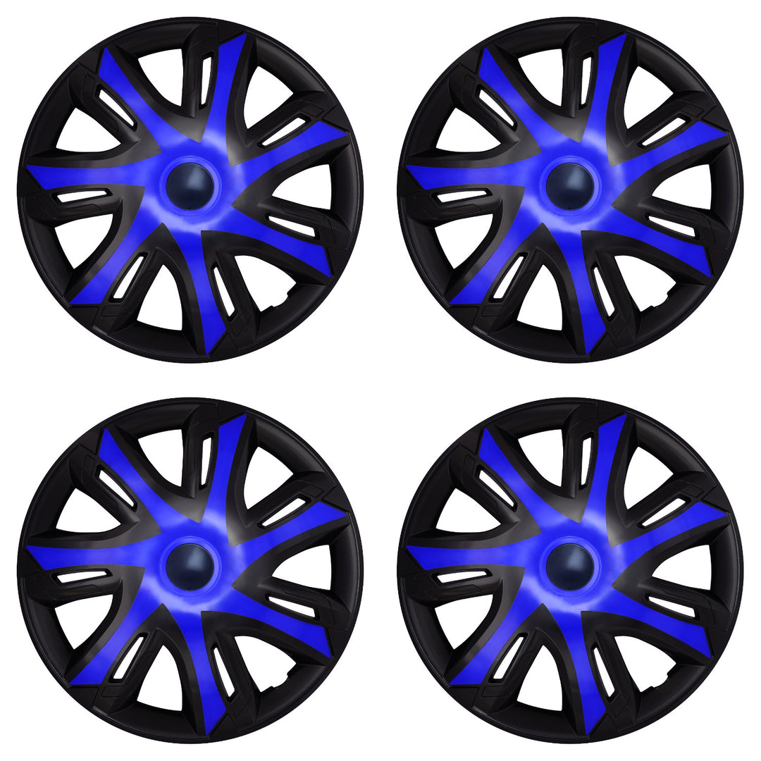 Enjoliveurs universels 15 pouces NRM N-Power bleu/noir, lot de 4