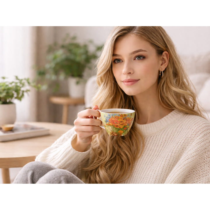 Tasses en porcelaine Van Gogh « Coquelicots » 2 x 250 ml, lot de 2 pièces, Queen Isabell