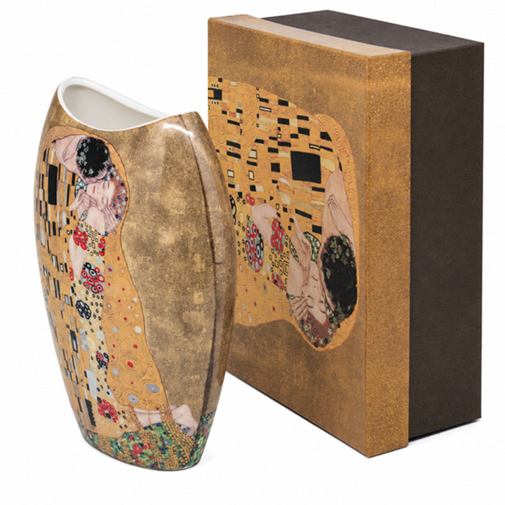 Vase en porcelaine dans un coffret cadeau, collection Klimt « Le Baiser »