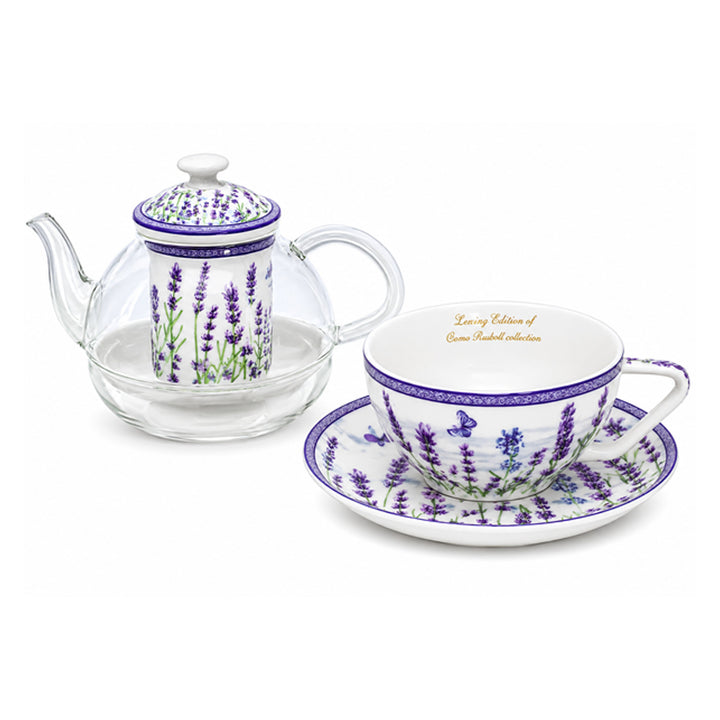 Service à thé « Lavande », tasse et théière (tea for one) Queen Isabell