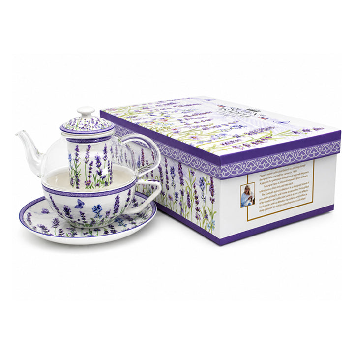 Service à thé « Lavande », tasse et théière (tea for one) Queen Isabell
