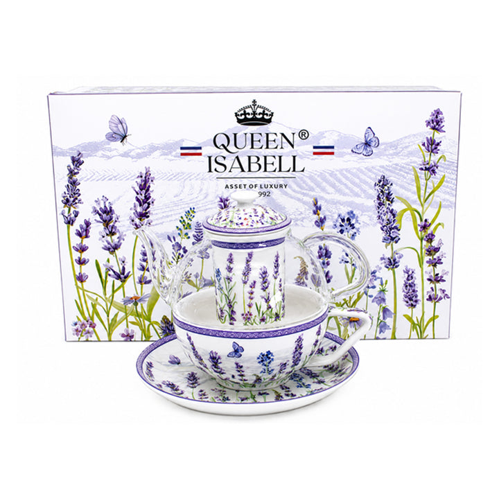 Service à thé « Lavande », tasse et théière (tea for one) Queen Isabell