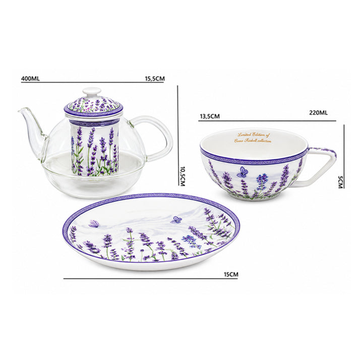 Service à thé « Lavande », tasse et théière (tea for one) Queen Isabell