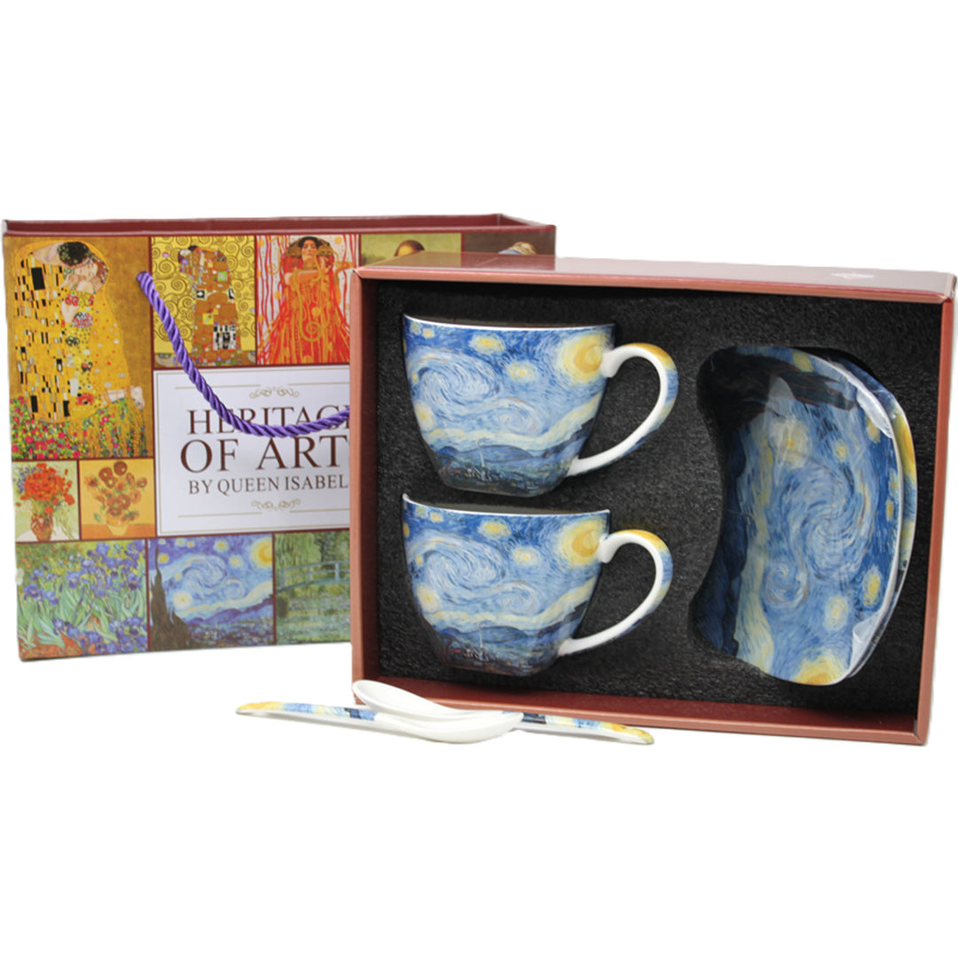Tasses en porcelaine Van Gogh « Nuit étoilée » 2 x 250 ml, lot de 2 pièces, Queen Isabell