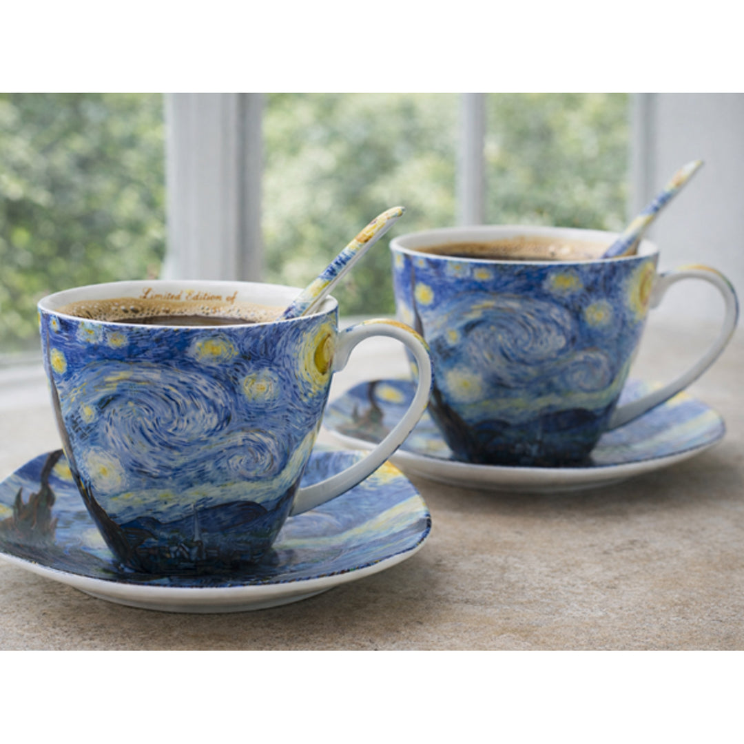 Tasses en porcelaine Van Gogh « Nuit étoilée » 2 x 250 ml, lot de 2 pièces, Queen Isabell