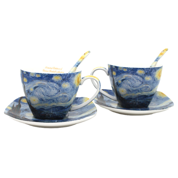 Tasses en porcelaine Van Gogh « Nuit étoilée » 2 x 250 ml, lot, Queen Isabell