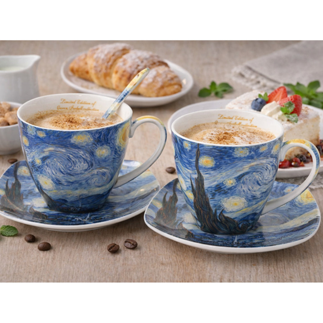 Tasses en porcelaine Van Gogh « Nuit étoilée » 2 x 250 ml, lot, Queen Isabell