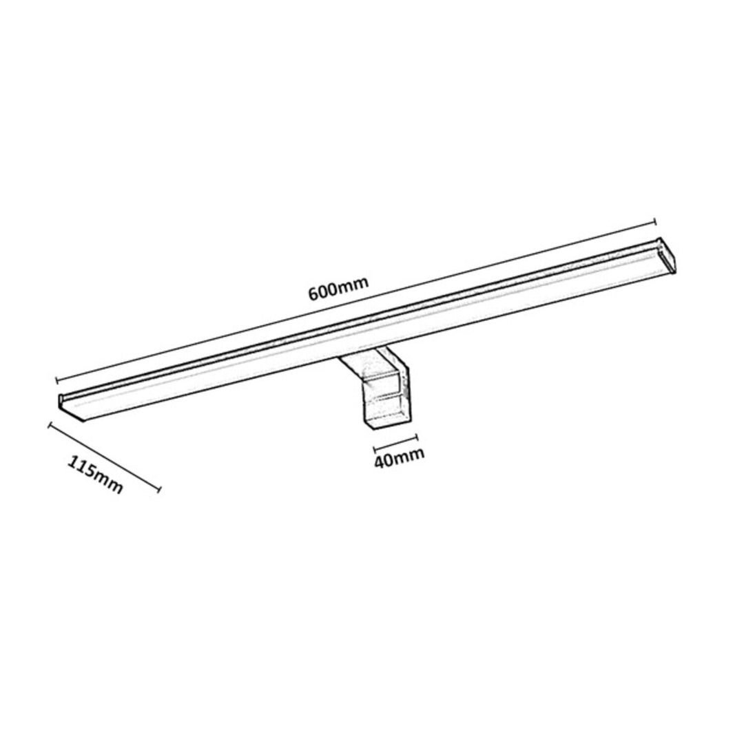 Applique de salle de bains, Seyra, LED 12 W, 4 000 K, 910 lm, L 60 cm, noir, IP44, 75113