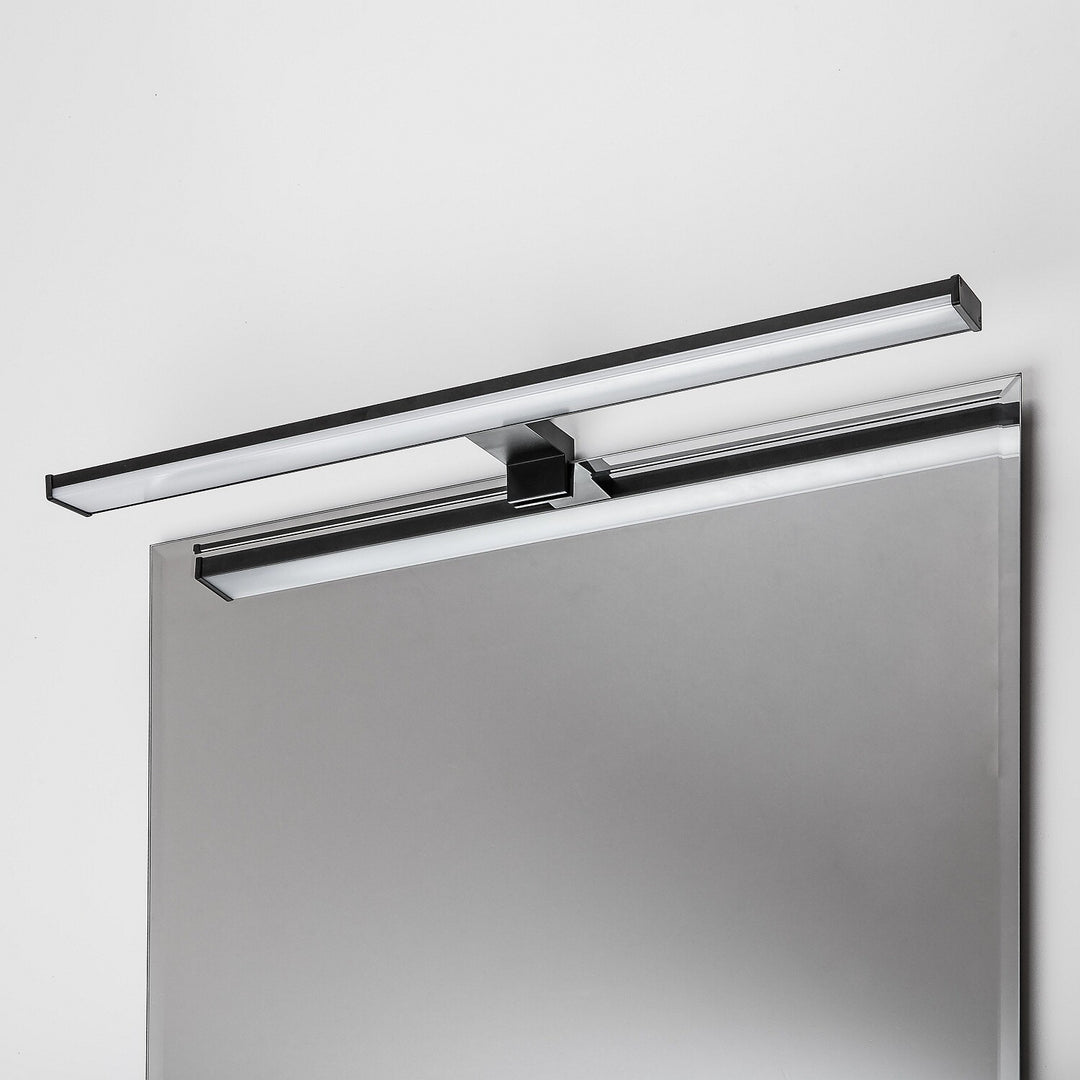 Applique de salle de bains, Seyra, LED 12 W, 4 000 K, 910 lm, L 60 cm, noir, IP44, 75113