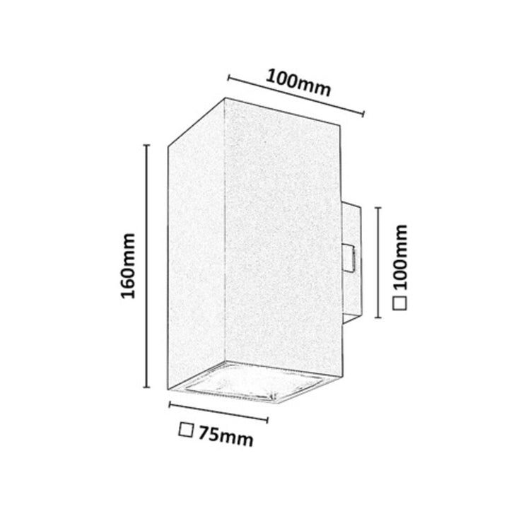 Applique d'extérieur, Urfa, LED 18 W, 1 800 lm, température de couleur 2 700, 4 000, 6 500 K, H 16 cm, IP65, gris-beige, 77215