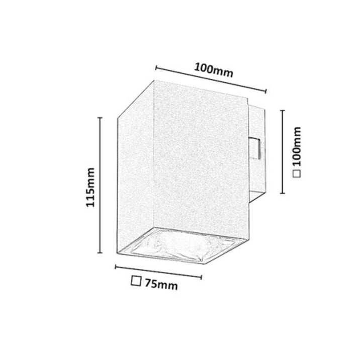 Applique d'extérieur, Urfa, LED 9 W, 900 lm, température de couleur 2 700, 4 000, 6 500 K, H 11,5 cm, IP65, gris-beige, 77216