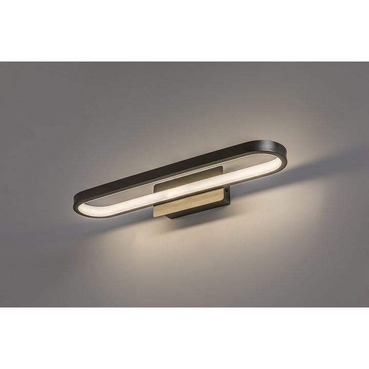 Applique de salle de bains, Odran, LED 15 W, 1 200 lm, 4 000 K, L 40 cm, gris métallisé, IP44, 75114