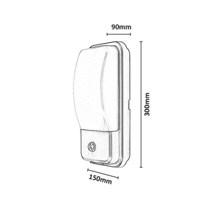 Applique d'extérieur, Matzen, LED 20 W, 1 860 lm, 4 000 K, H 30 cm, IP65, noire, avec détecteur PIR, 77233