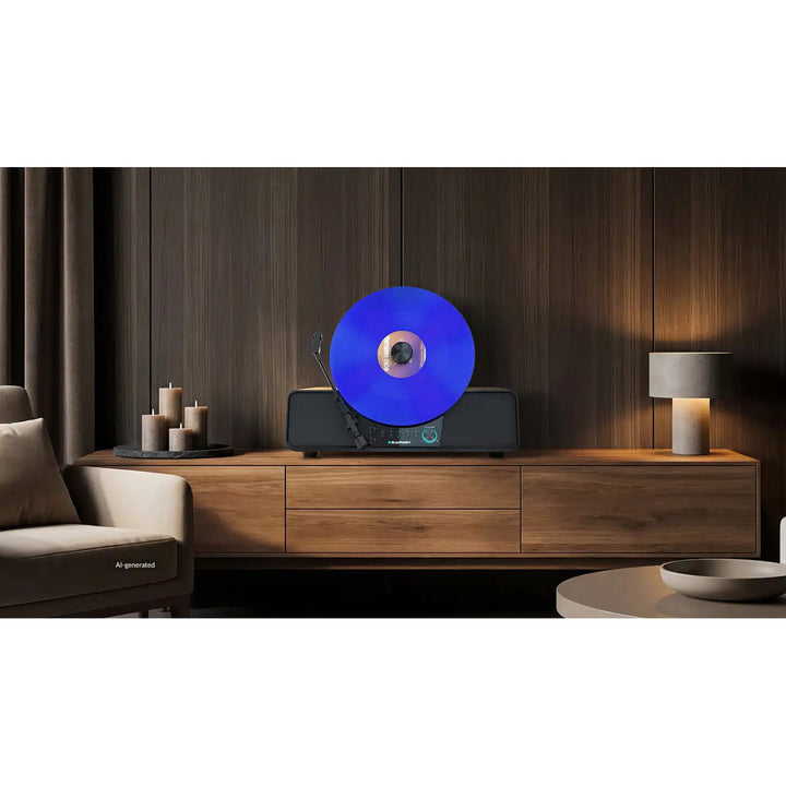 Platine vinyle automatique Blaupunkt, à montage vertical, BT, USB, cellule Audio-Technica, compatible avec les disques 7" et 12", Varsovia VT200BT