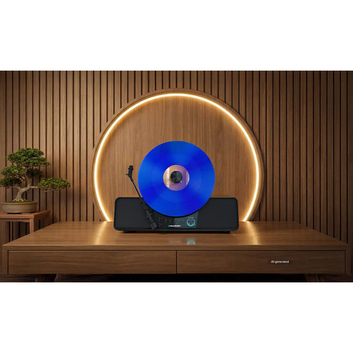 Platine vinyle automatique Blaupunkt, à montage vertical, BT, USB, cellule Audio-Technica, compatible avec les disques 7" et 12", Varsovia VT200BT
