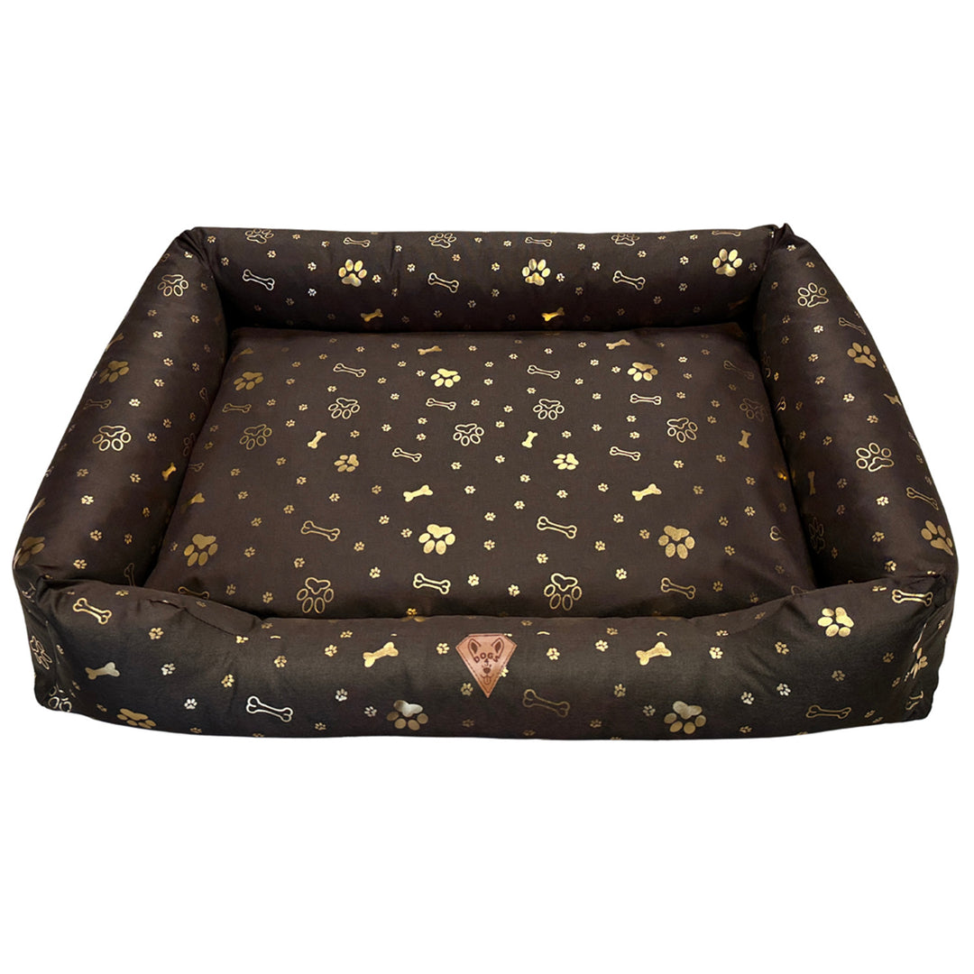 Panier pour chien, 100 x 75, imperméable, avec des os dorés, démontable, Dogs4life