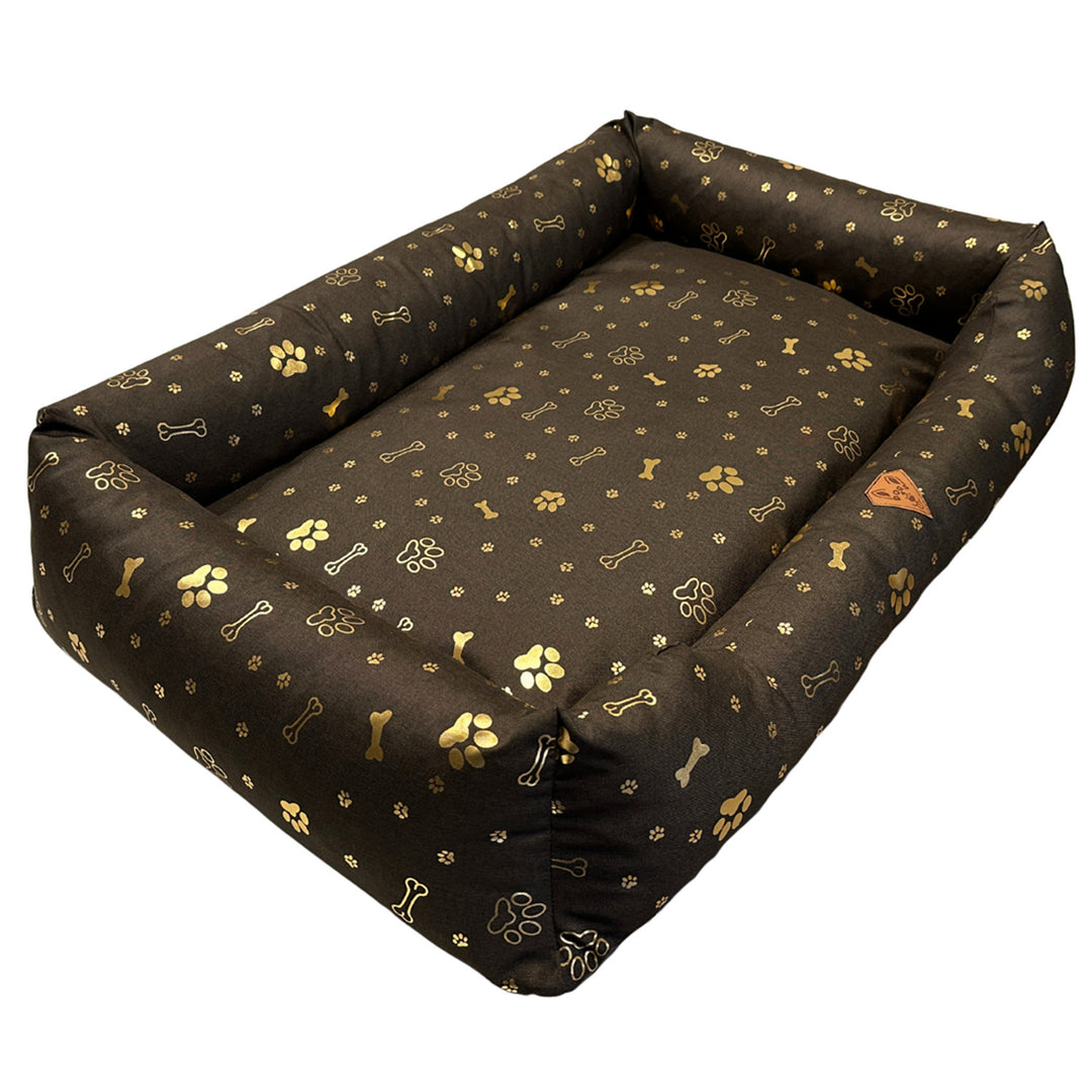 Panier pour chien, 100 x 75, imperméable, avec des os dorés, démontable, Dogs4life