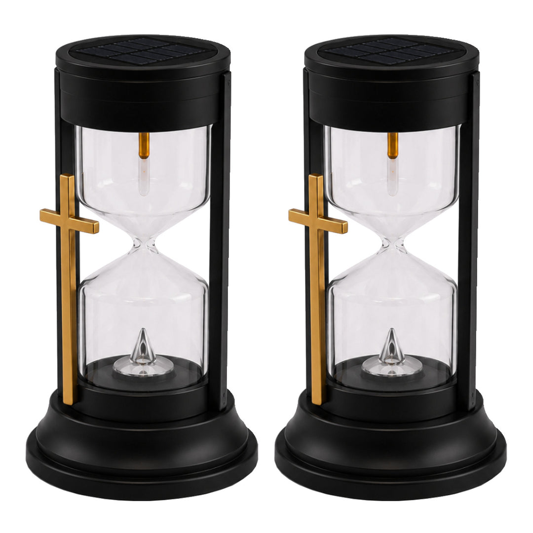 Bougie solaire, « Sablier de l'éternité », LED 0,08 W, autonomie de 20 000 h, luminosité maximale de 3 lm, 77199, Znicz-lux, lot de 2