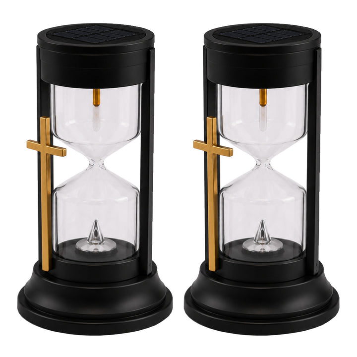 Bougie solaire, « Sablier de l'éternité », LED 0,08 W, autonomie de 20 000 h, luminosité maximale de 3 lm, 77199, Znicz-lux, lot de 2
