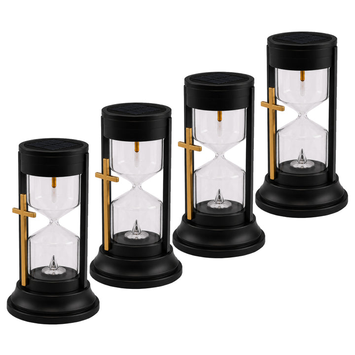 Bougie solaire, « Sablier de l'éternité », LED 0,08 W, autonomie de 20 000 h, luminosité maximale de 3 lm, 77199, Znicz-lux, lot de 4