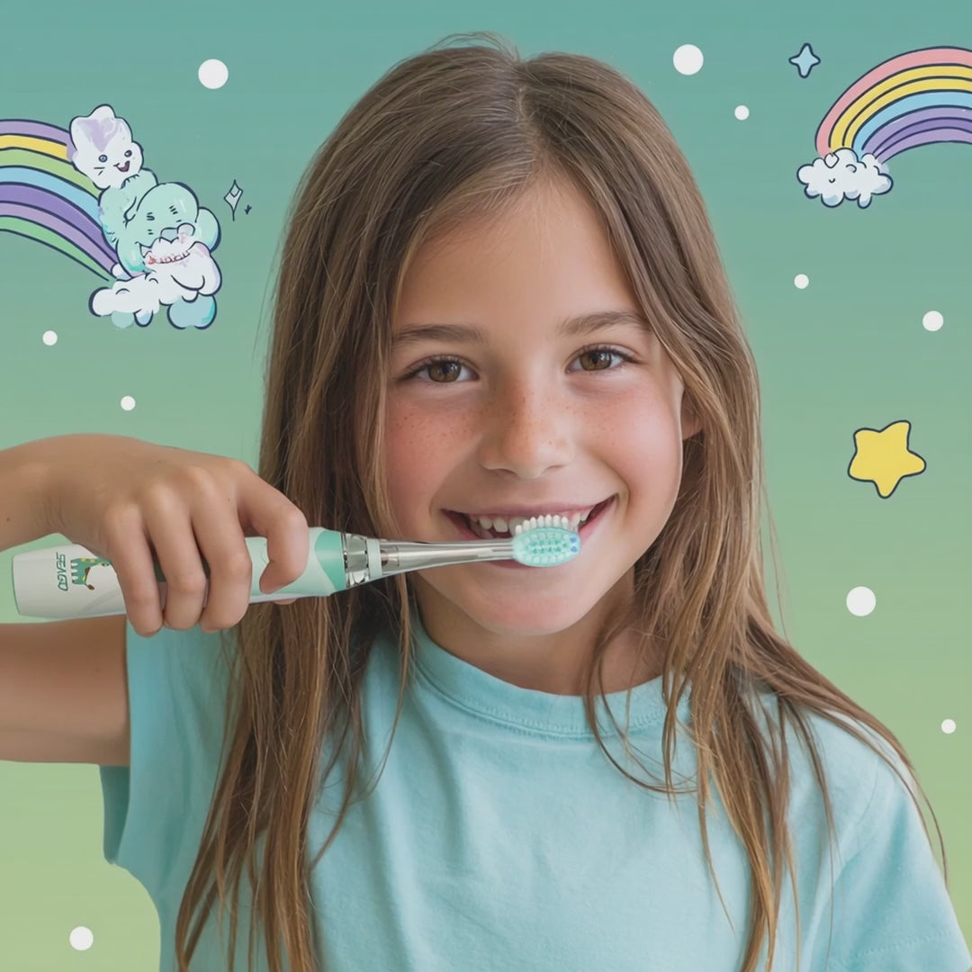 Brosse à dents sonique pour enfants SEAGO, rose, 1xAA 1,5V (non inclus), 3 embouts, SG-977 Pink