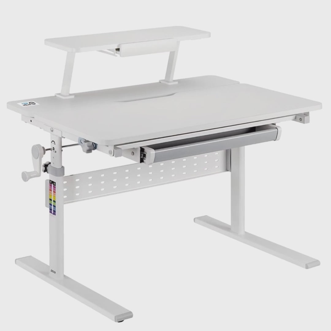 Ergo Office ER-483 Bureau pour enfants  réglable en hauteur, gris, max 40kg, 900x600 mm,